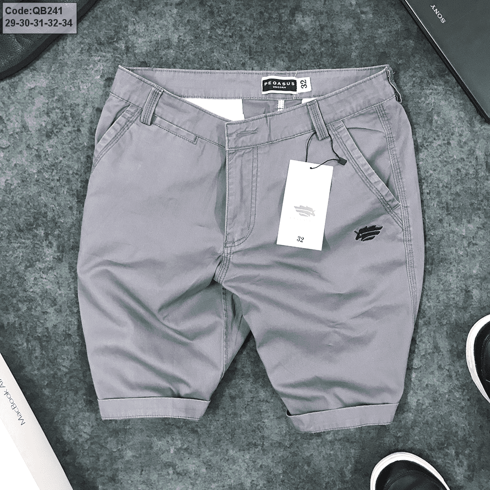 Nơi sỉ quần short nam kaki thêu logo trước túi