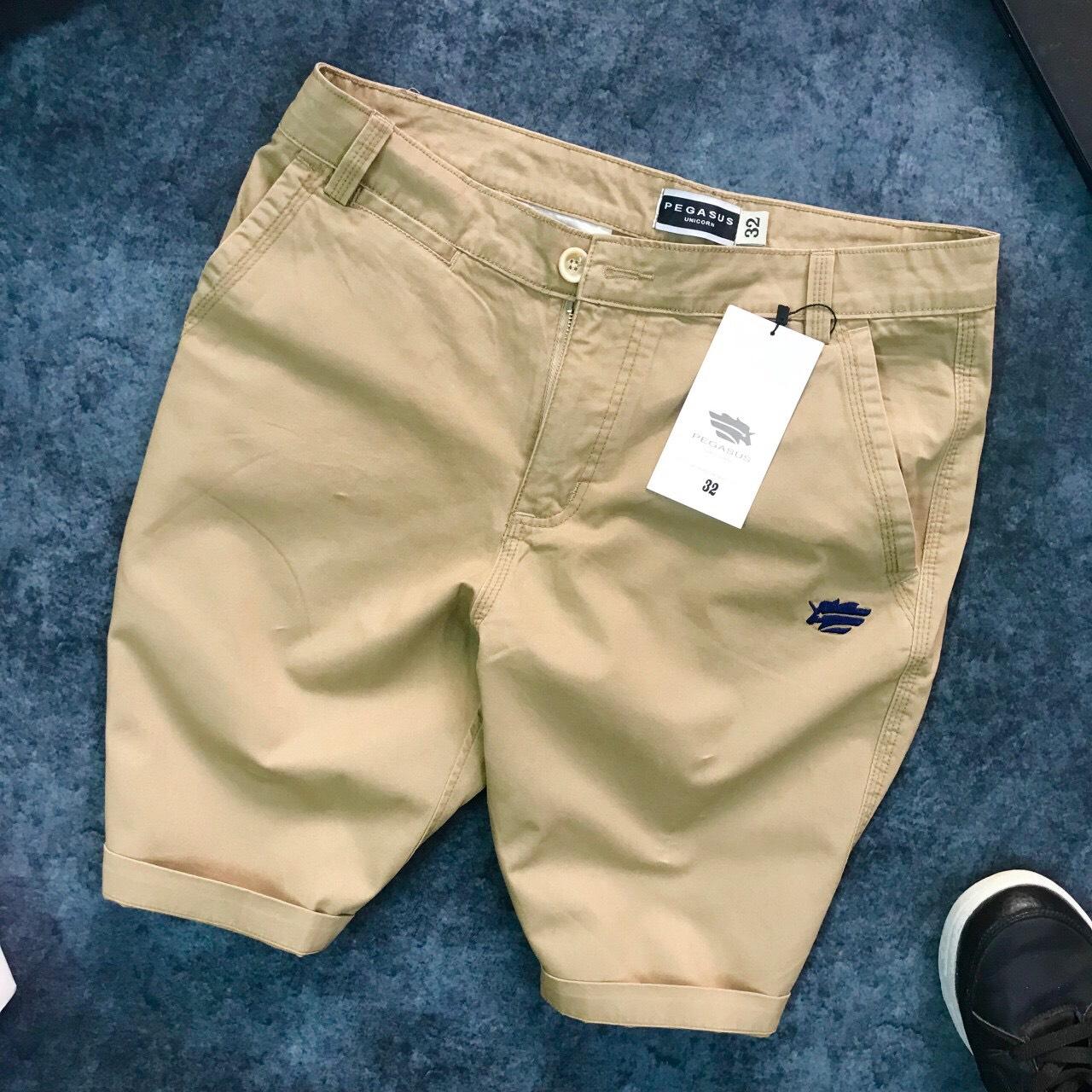 Nơi sỉ quần short nam kaki thêu logo trước túi