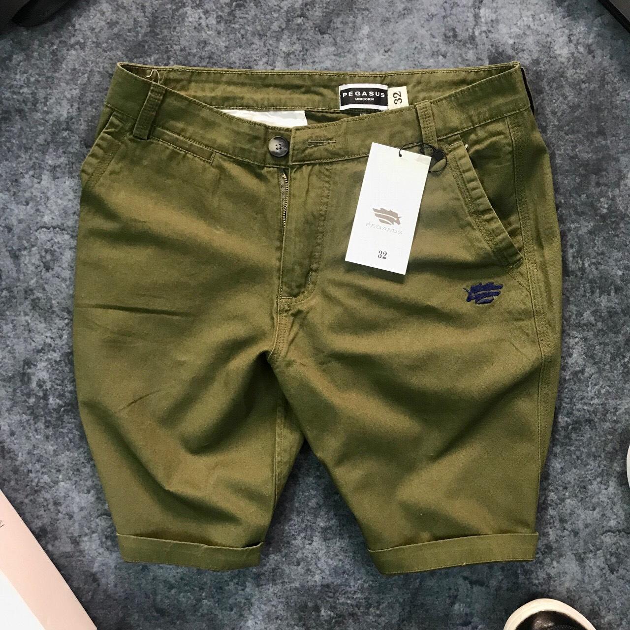 Nơi sỉ quần short nam kaki thêu logo trước túi
