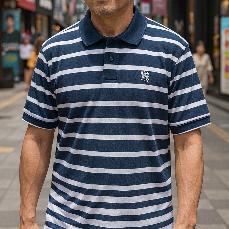 Nguồn hàng sỉ áo Thun Polo Sọc Ngang Nam Cổ Phối Bo Thêu Logo 12 Nguồn hàng sỉ áo Thun Polo Sọc Ngang Nam Cổ Phối Bo Thêu Logo