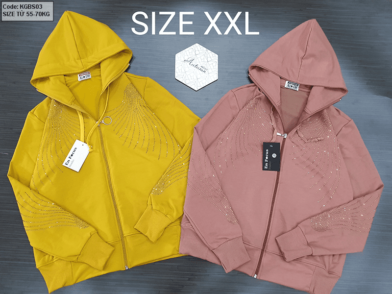 Áo khoác nữ đính đá size to giá sỉ