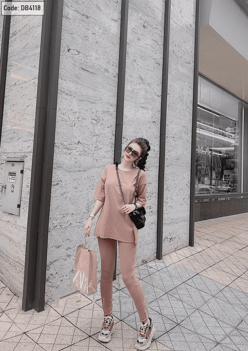 Chợ sỉ đồ bộ tay ngắn quần dài in chữ cao cấp