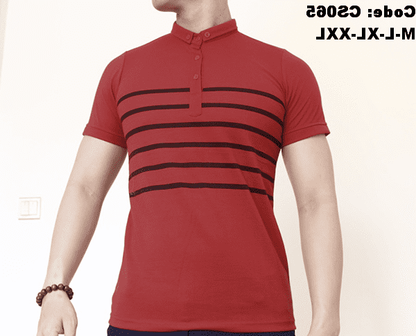 Áo thun nam cá sấu cổ bẻ sọc ngang Boss