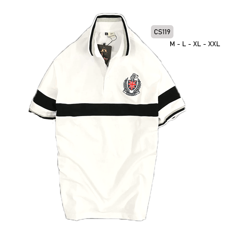 12257-45.png Áo Thun Nam Có Cổ Vải Cá Sấu Thêu Logo Cổ Phối - CS119