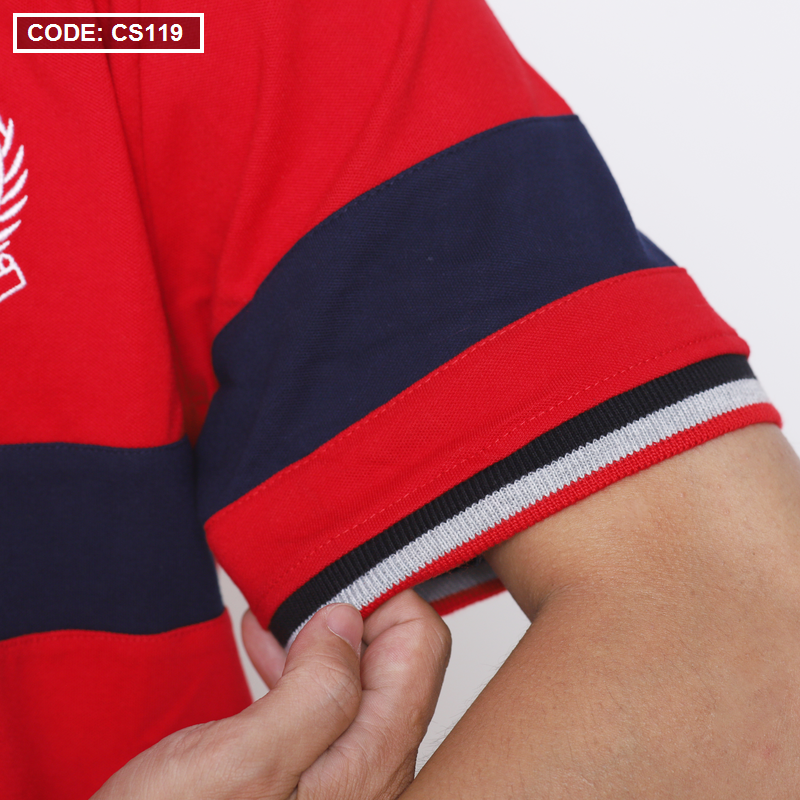 Áo Thun Nam Có Cổ Vải Cá Sấu Thêu Logo Cổ Phối 11 Áo Thun Nam Có Cổ Vải Cá Sấu Thêu Logo Cổ Phối