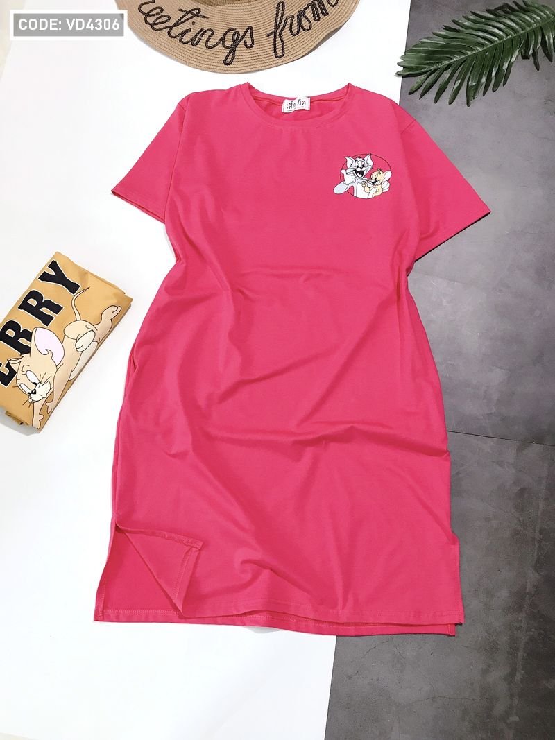 Đầm thun in hình chuột Jerry cao cấp