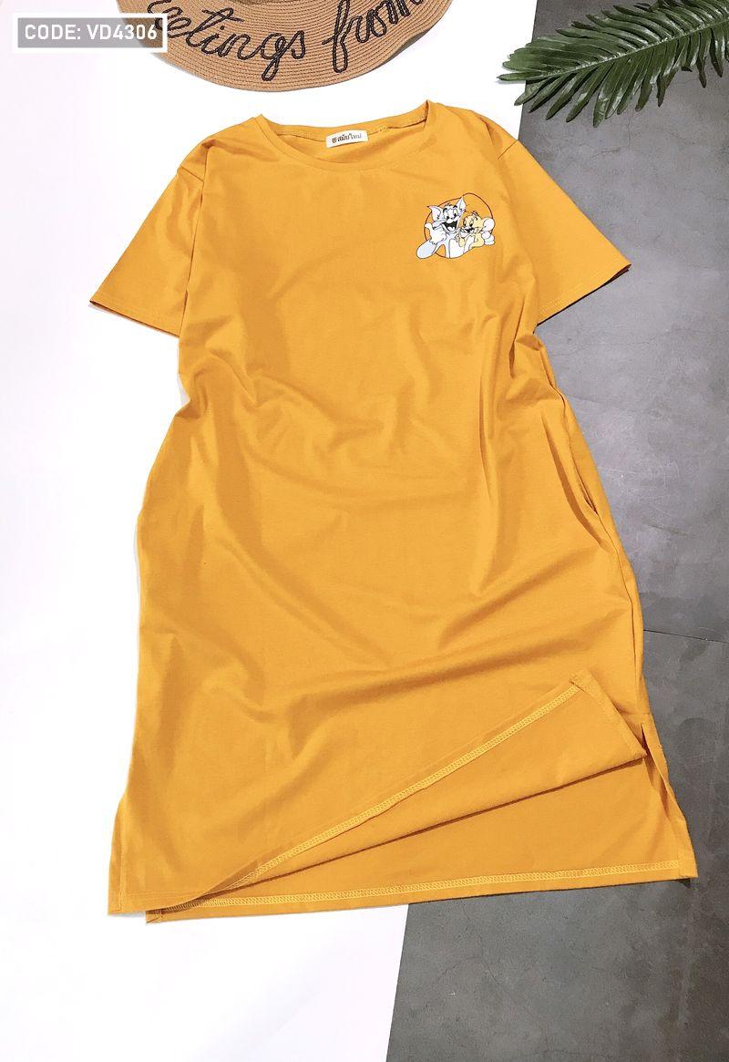 Đầm thun in hình chuột Jerry cao cấp