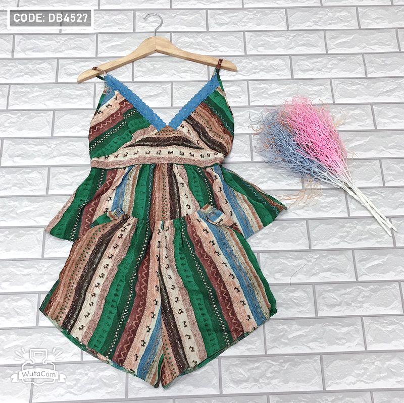 Set bộ nữ quần đùi họa tiết