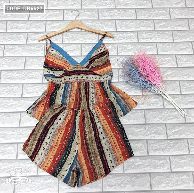 Set bộ nữ quần đùi họa tiết
