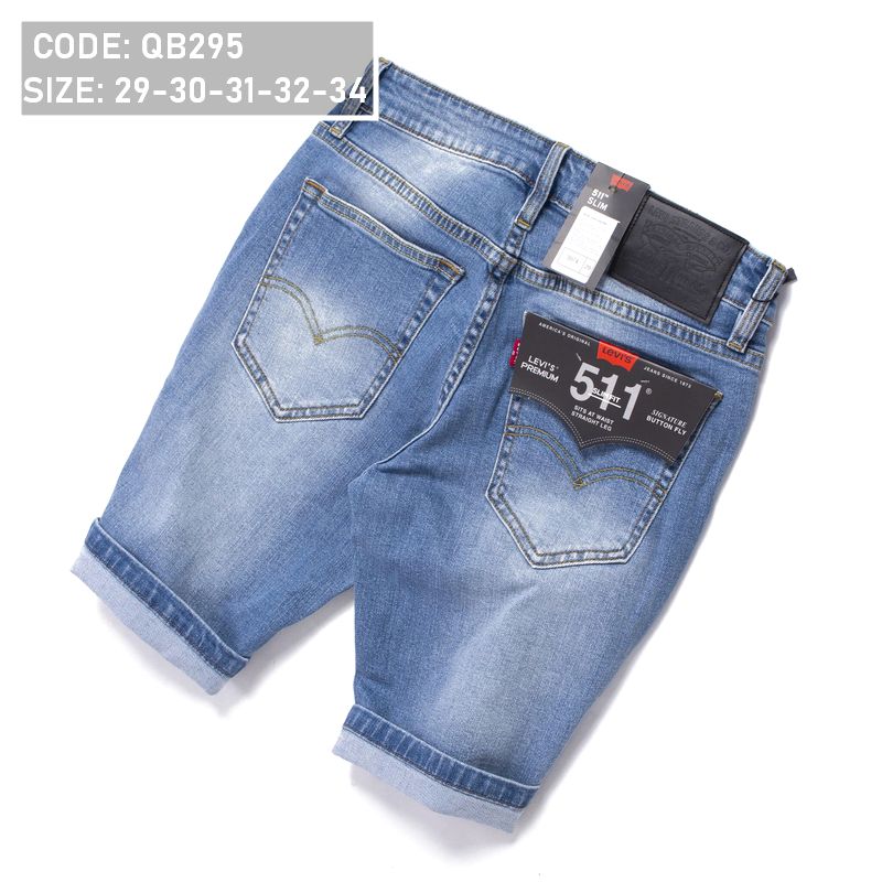 Quần Short jean nam rách nhẹ
