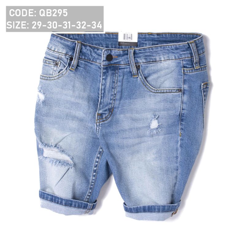 Quần Short jean nam rách nhẹ
