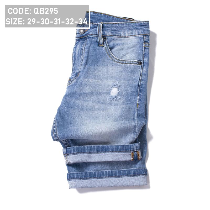 Quần Short jean nam rách nhẹ