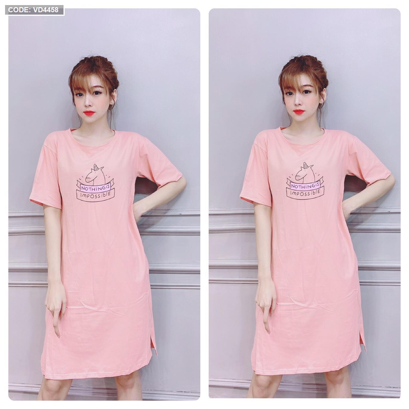 Đầm thun nữ cổ tròn form suông