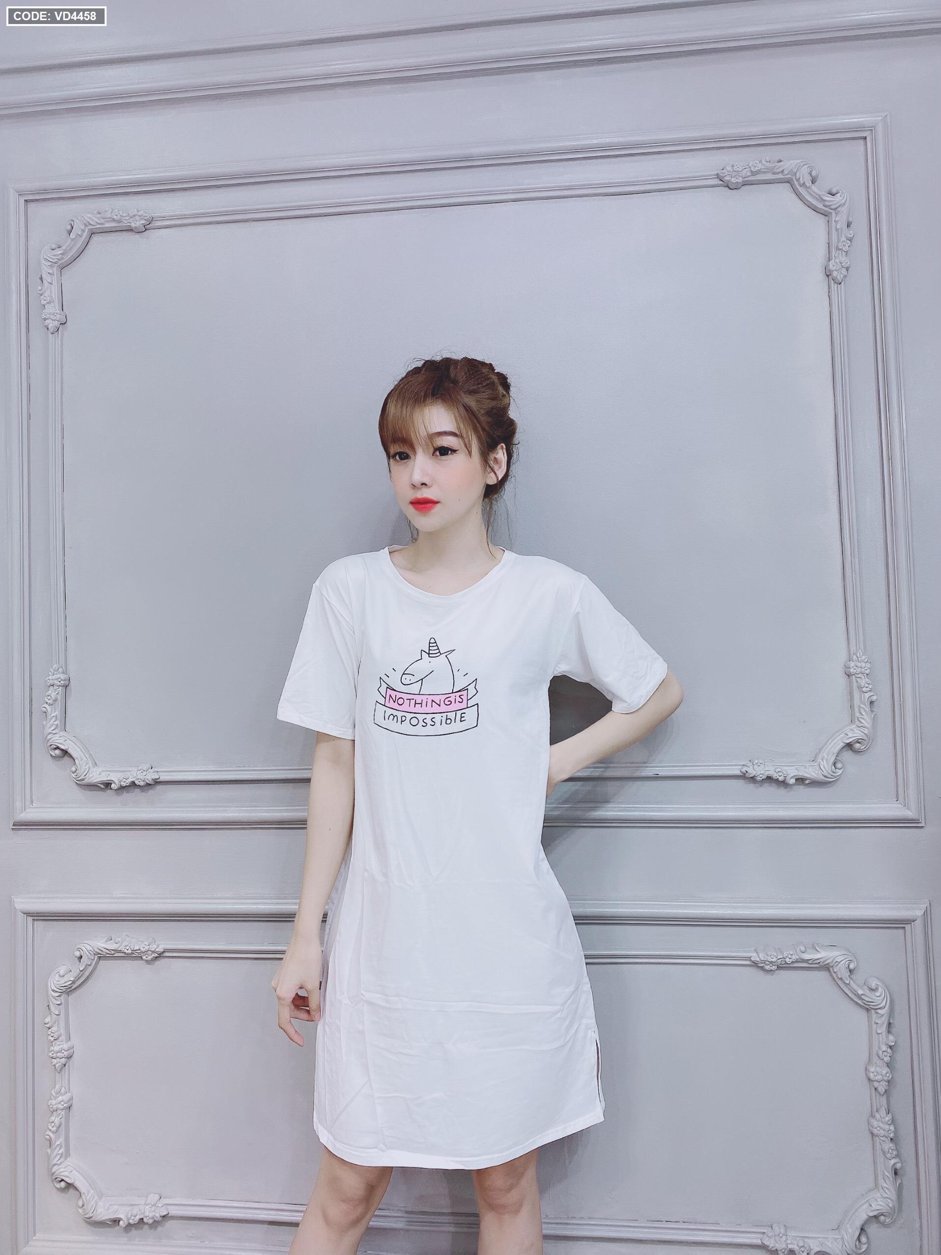 Đầm thun nữ cổ tròn form suông