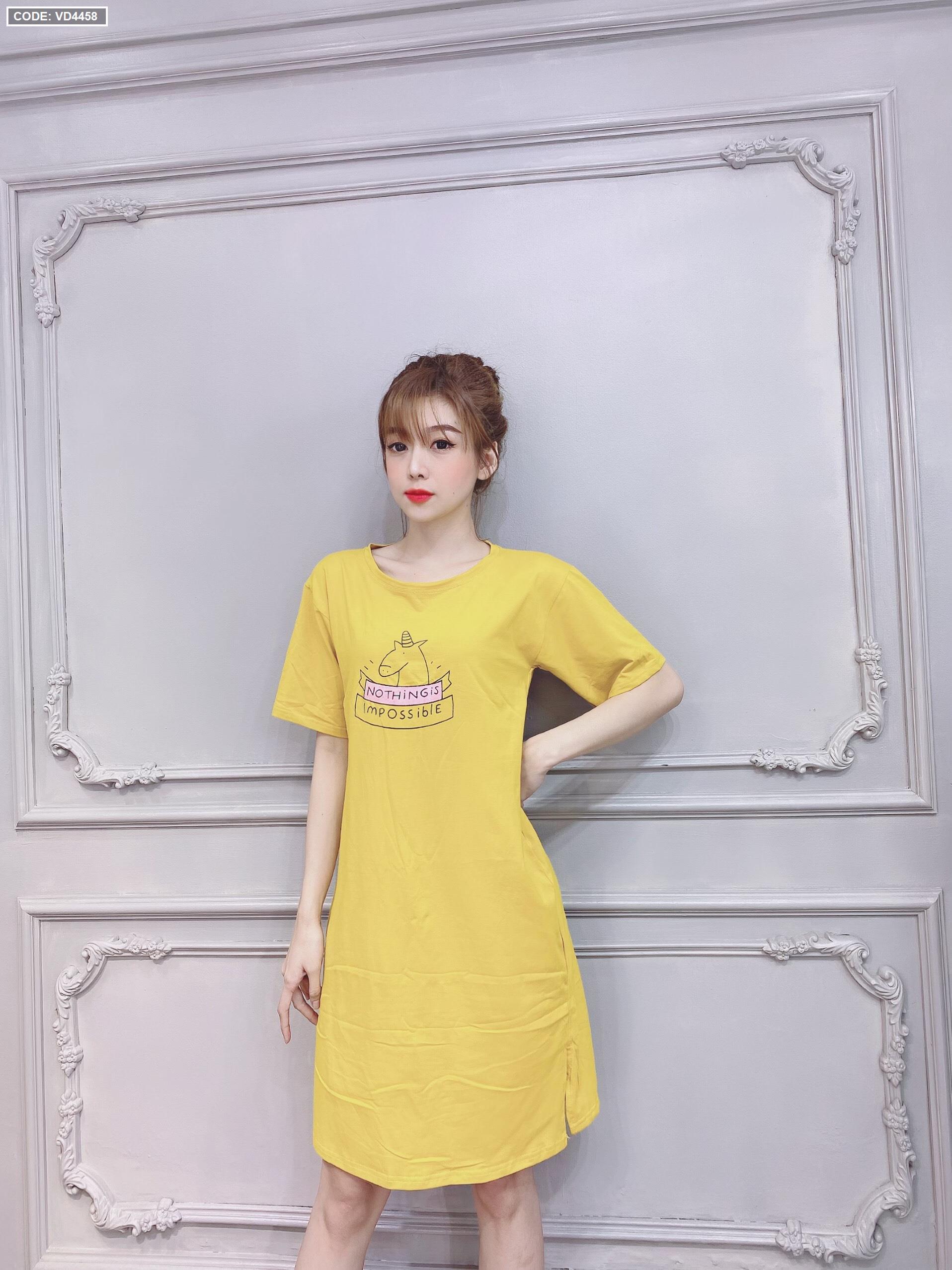 Đầm thun nữ cổ tròn form suông
