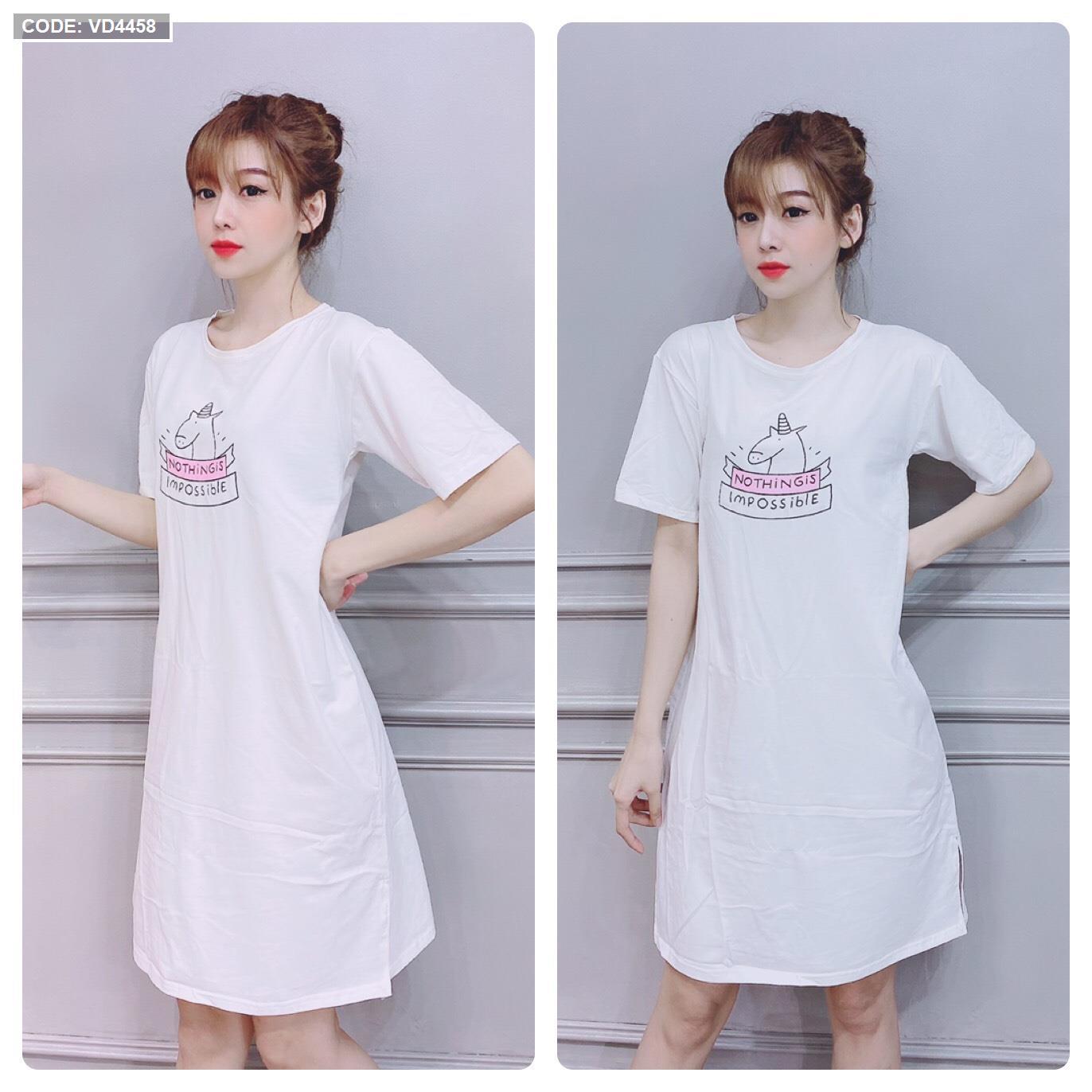 Đầm thun nữ cổ tròn form suông