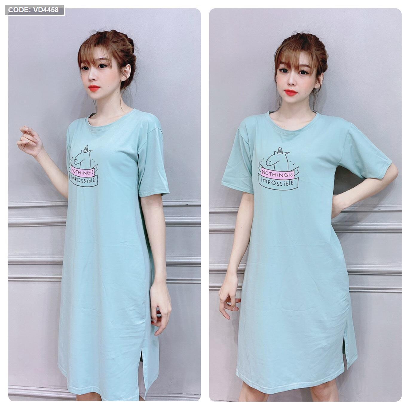 Đầm thun nữ cổ tròn form suông