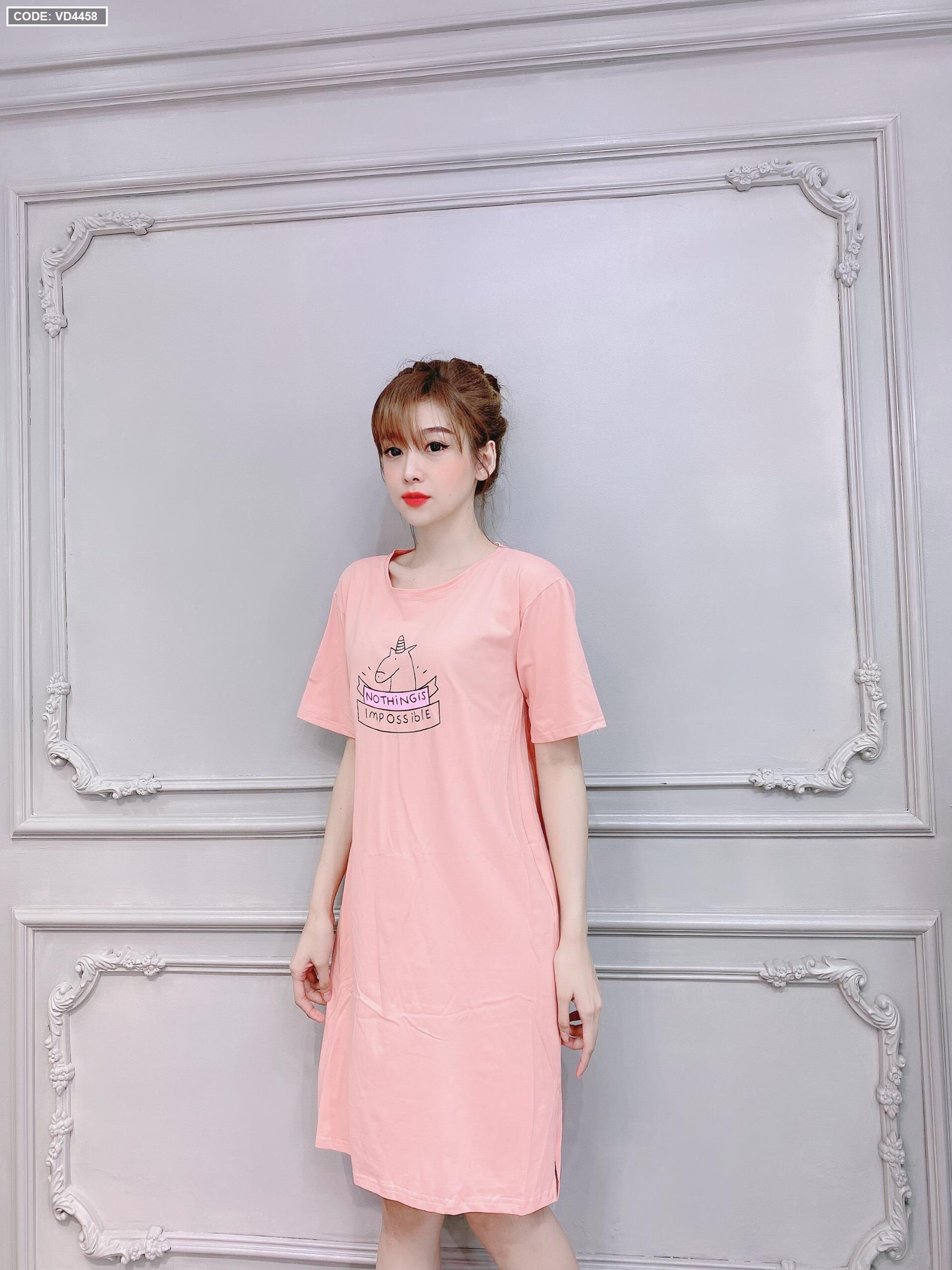 Đầm thun nữ cổ tròn form suông