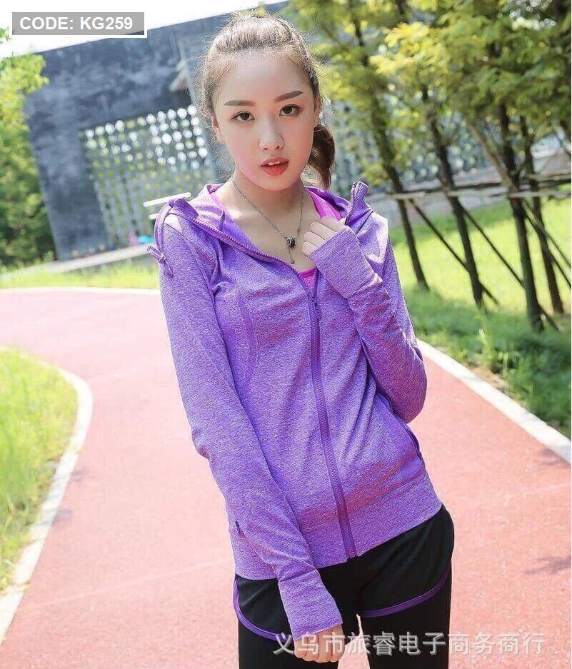 Áo khoác nữ thể thao dệt kim hàng Qc