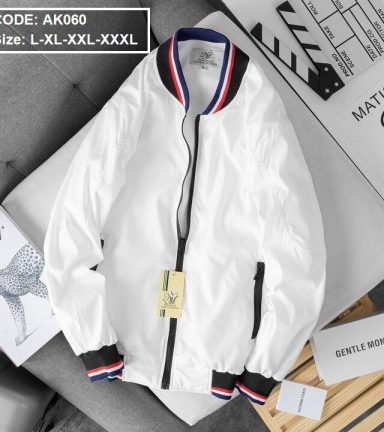 Áo khoác nam dù 2 lớp phối nỉ bâu viền(có size 3x) - AK060