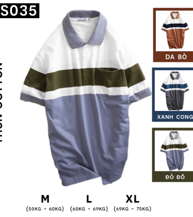 Áo Thun Polo Nam Phối Sọc Có Túi - AS035