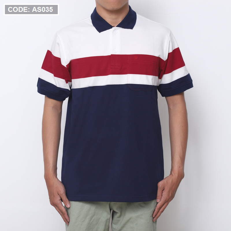 Chỗ sỉ áo Thun Polo Nam Phối Sọc Có Túi 7 Chỗ sỉ áo Thun Polo Nam Phối Sọc Có Túi