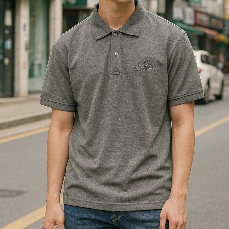 Áo Thun Nam Cổ Bẻ Thêu Chữ Cao Cấp 17 Áo Thun Nam Cổ Bẻ Thêu Chữ Cao Cấp