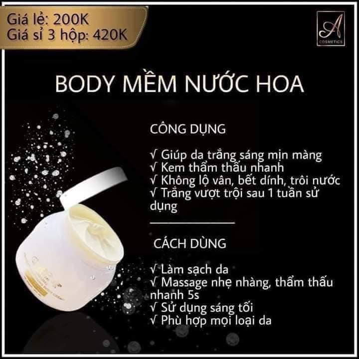 Kem body mềm nước hoa A Cosmetics chính hãng