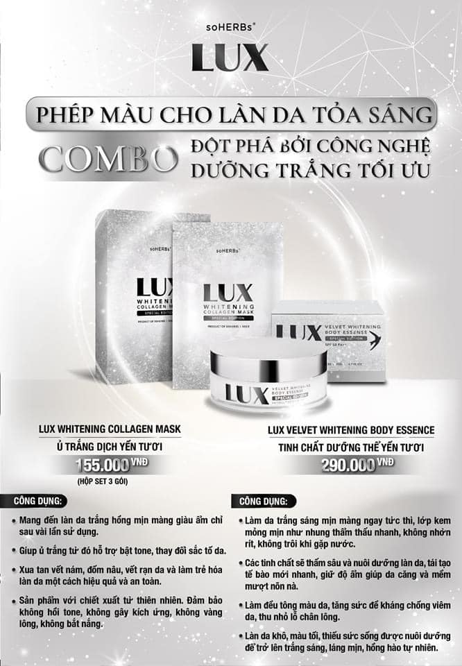 Ủ trắng Lux chính hãng - Ủ trắng dịch yến tươi truyền trắng nhanh