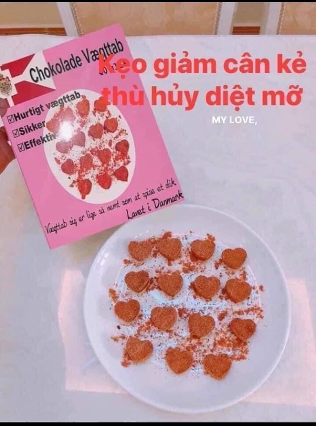 Kẹo Socola Giảm Béo Đan Mạch Chokolade Vaegttab chính hãng