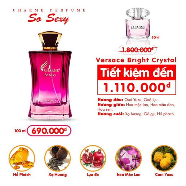 Hàng chính hãng - Nước hoa nữ Charme SO SEXY 100ml