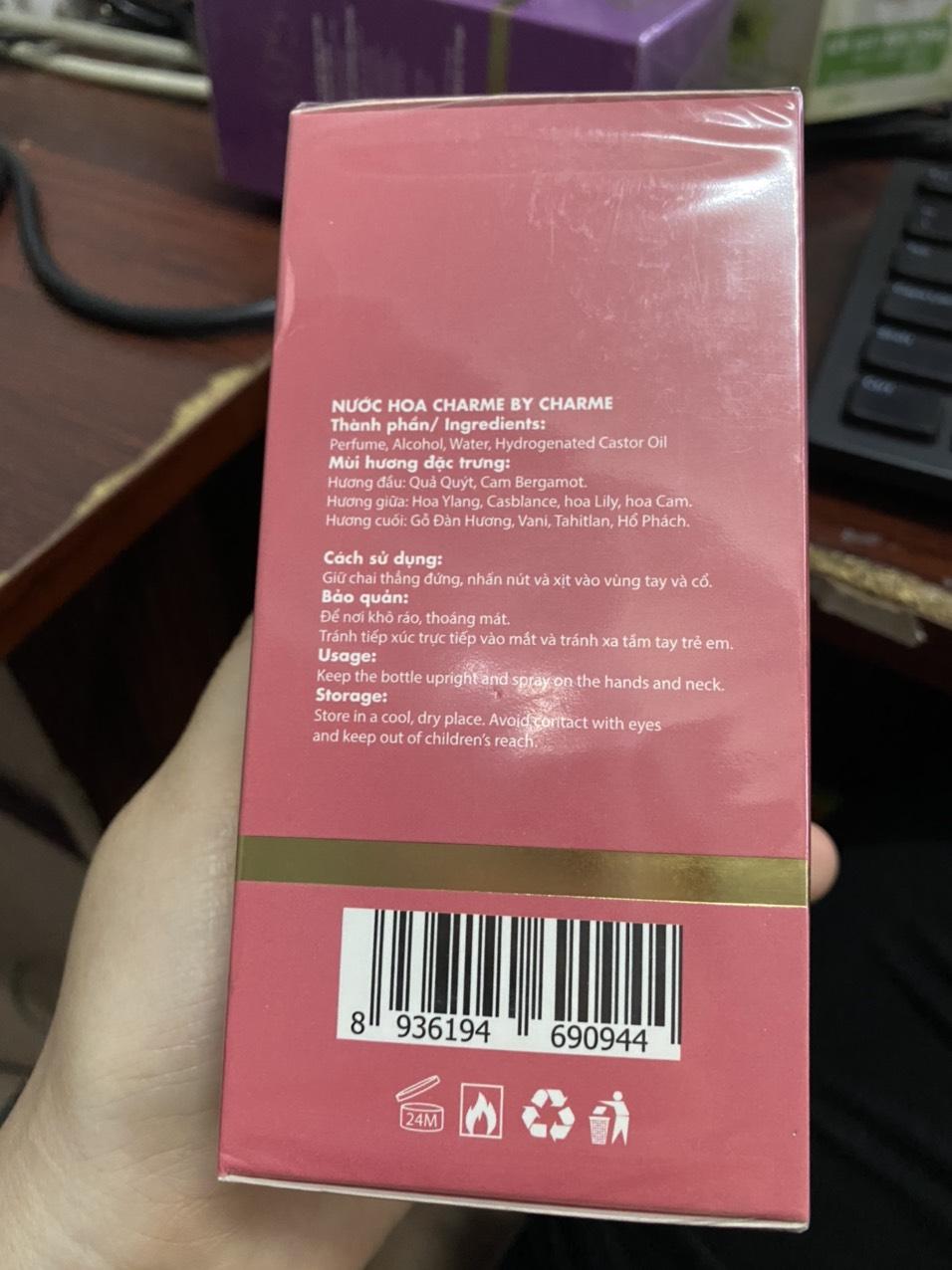 Hàng chính hãng - nước hoa nữ Charme BY CHARME 100ml