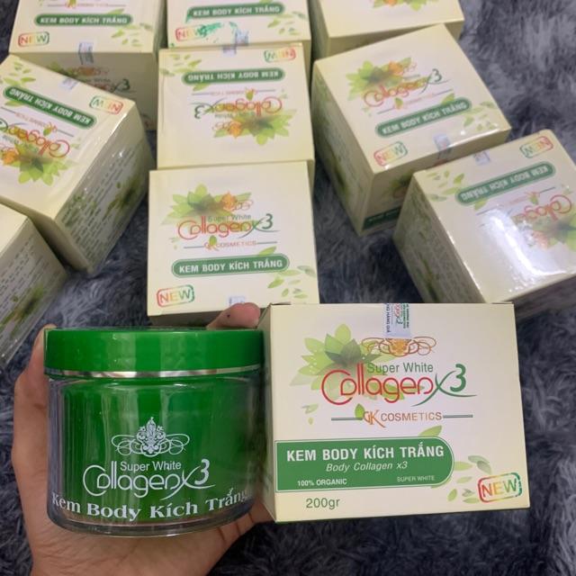 Kem Body Kích Trắng Collagen X3 Xanh