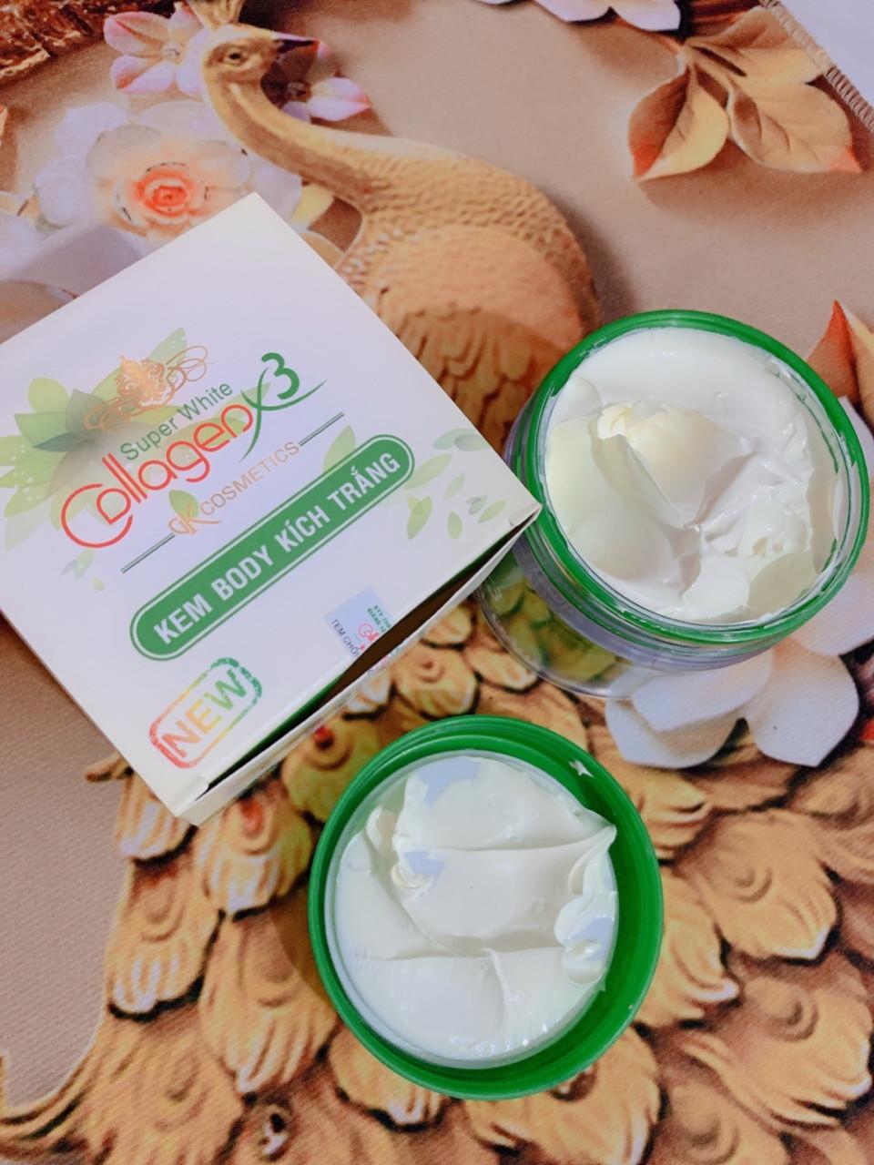 Kem Body Kích Trắng Collagen X3 Xanh