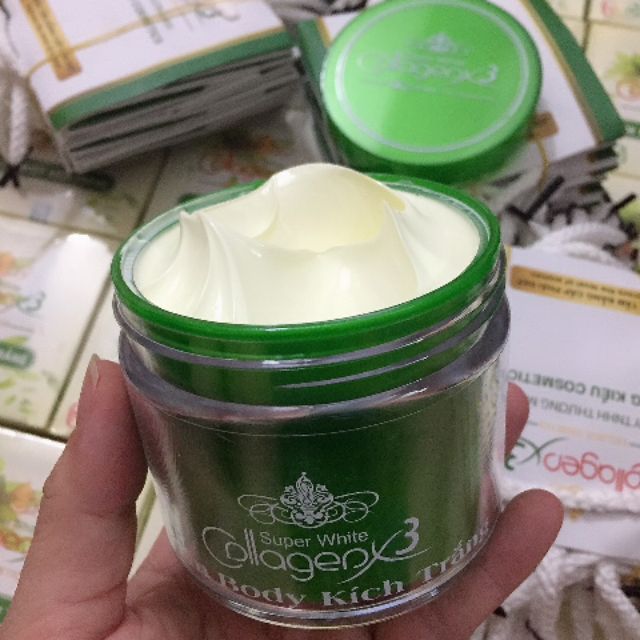 Kem Body Kích Trắng Collagen X3 Xanh