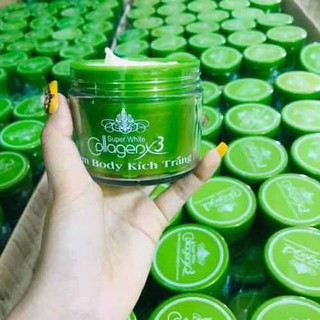 Kem Body Kích Trắng Collagen X3 Xanh