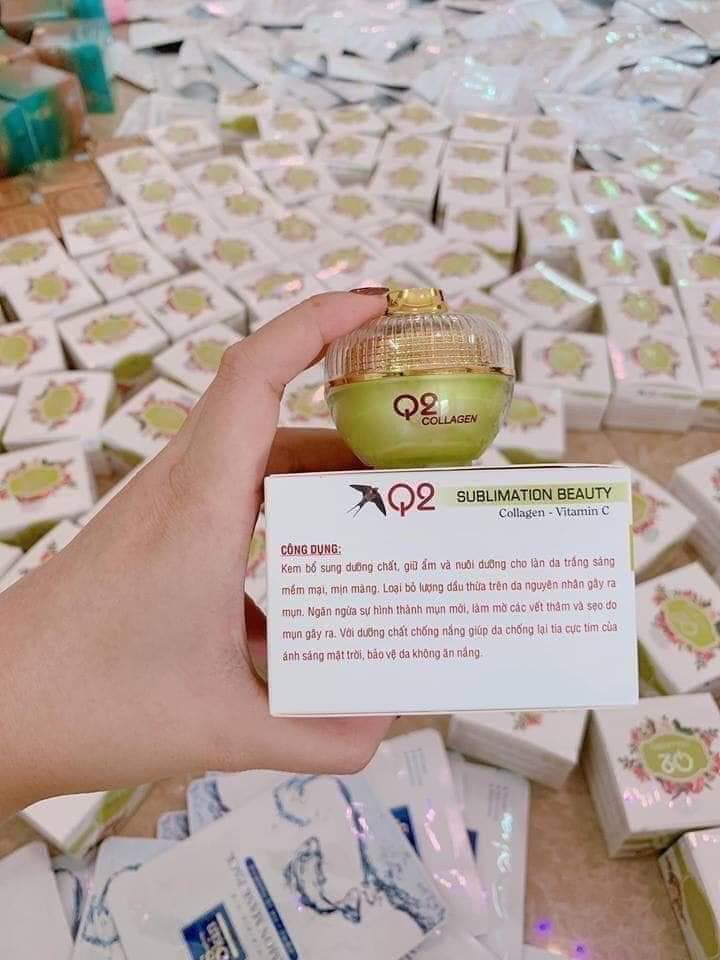 Kem face Q2 Collagen xanh trị mụn thâm sáng da