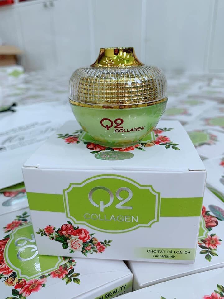Kem face Q2 Collagen xanh trị mụn thâm sáng da