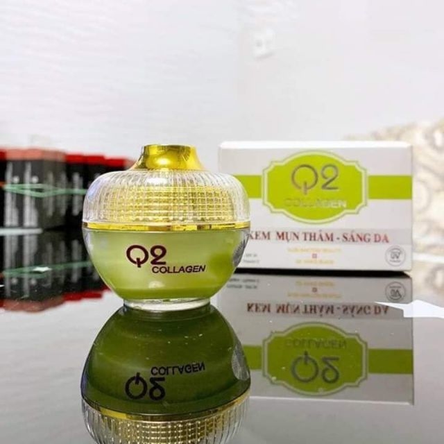 Kem face Q2 Collagen xanh trị mụn thâm sáng da