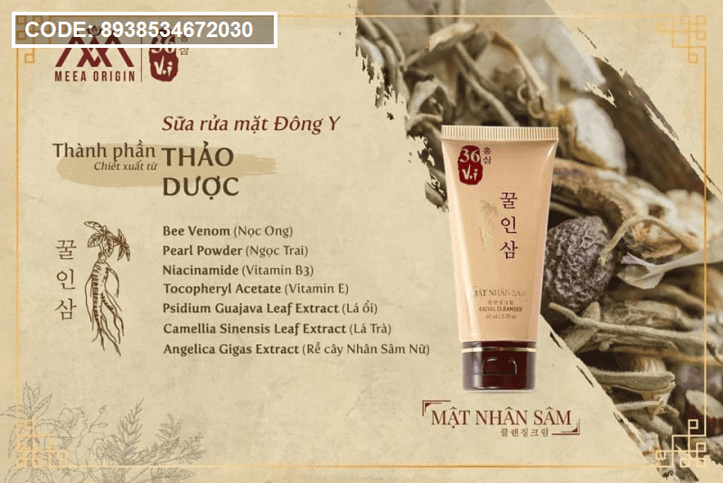 Sữa rữa mặt 36 Vị mật nhân sâm chính hãng