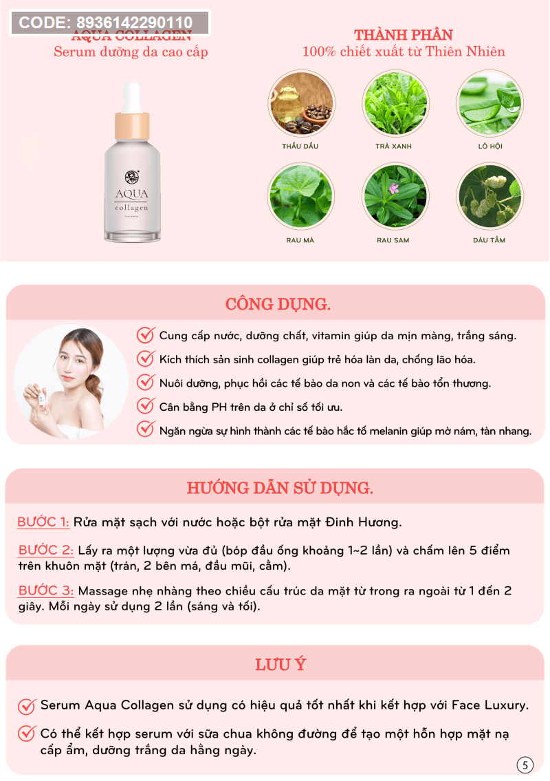 Serum Aqua Collagen Bà lão hàng chính hãng