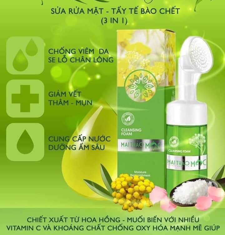Sữa rửa mặt Mai Thảo Mộc sáng da trị mụn 100ml chính hãng