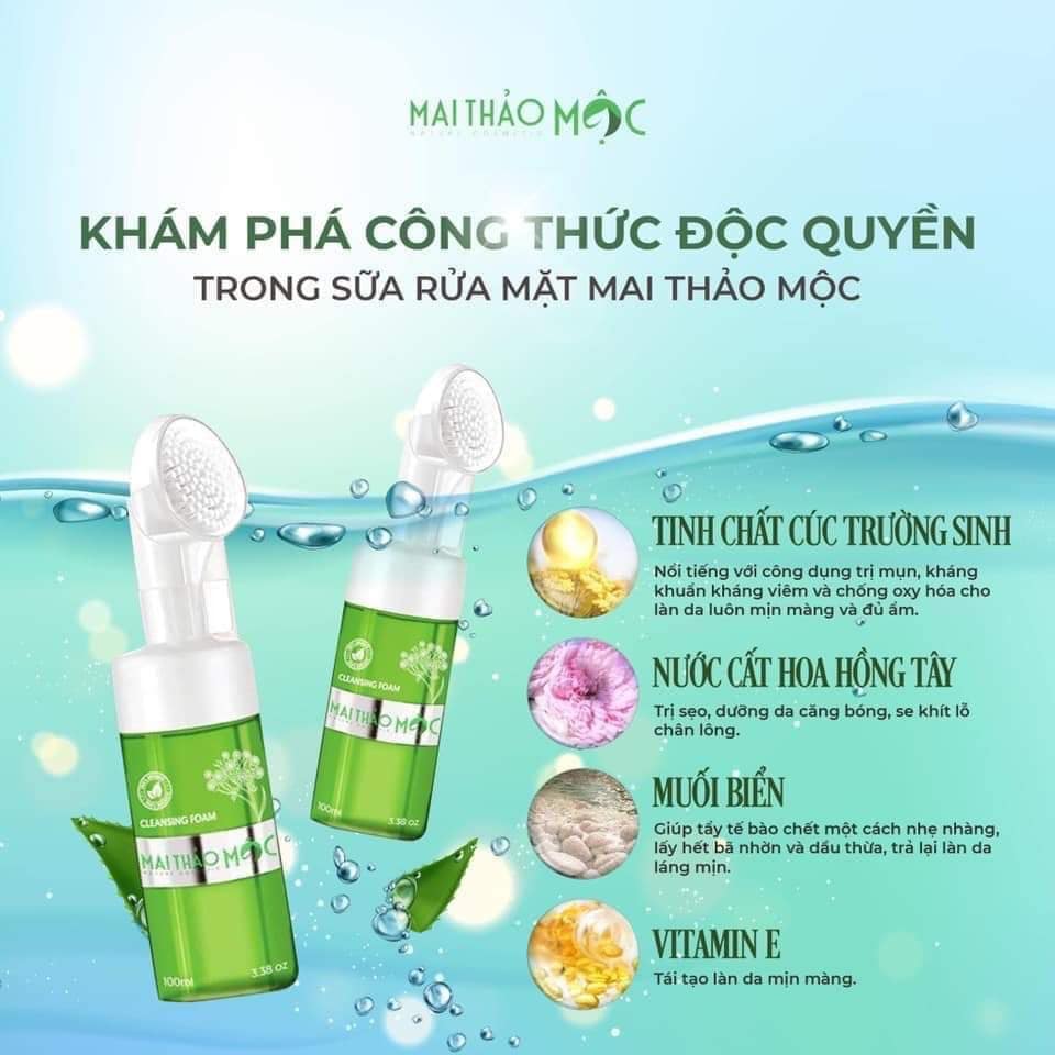 Sữa rửa mặt Mai Thảo Mộc sáng da trị mụn 100ml chính hãng