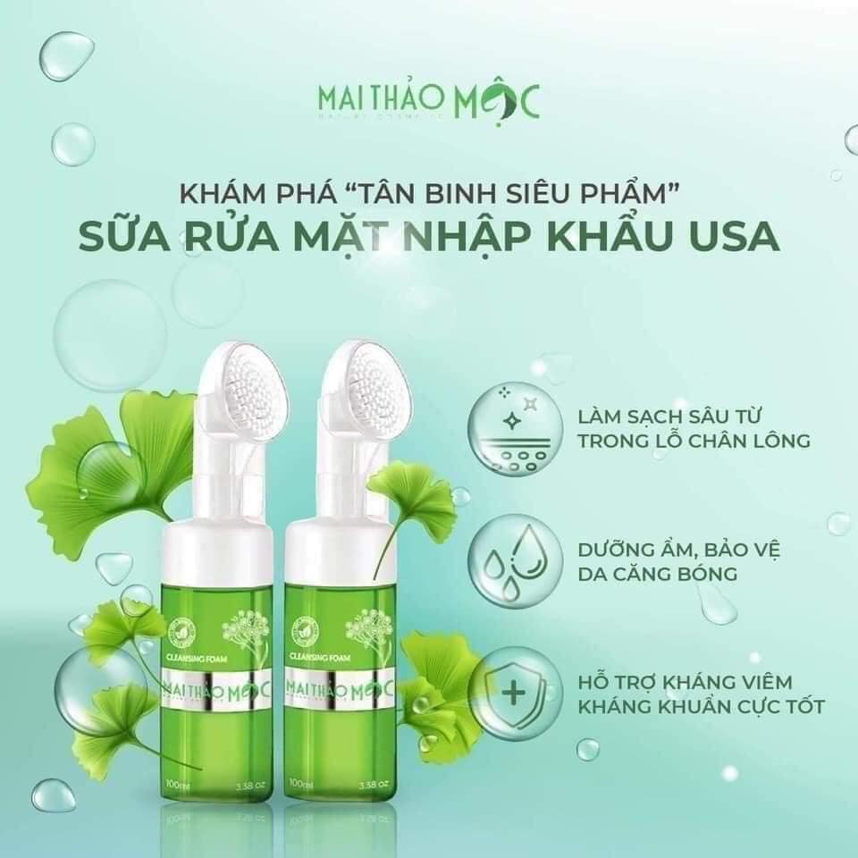 Sữa rửa mặt Mai Thảo Mộc sáng da trị mụn 100ml chính hãng