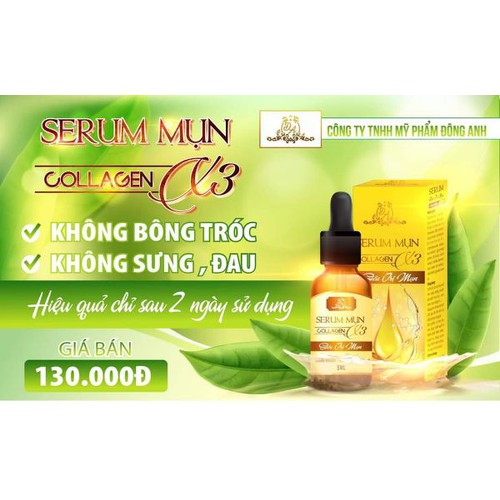 Serum mụn Collagen X3 chính hãng Mỹ Phẩm Đông Anh