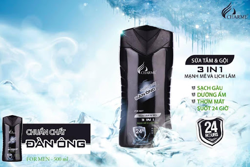 Sữa tắm gội charme cho nam 500ml ( màu đen )