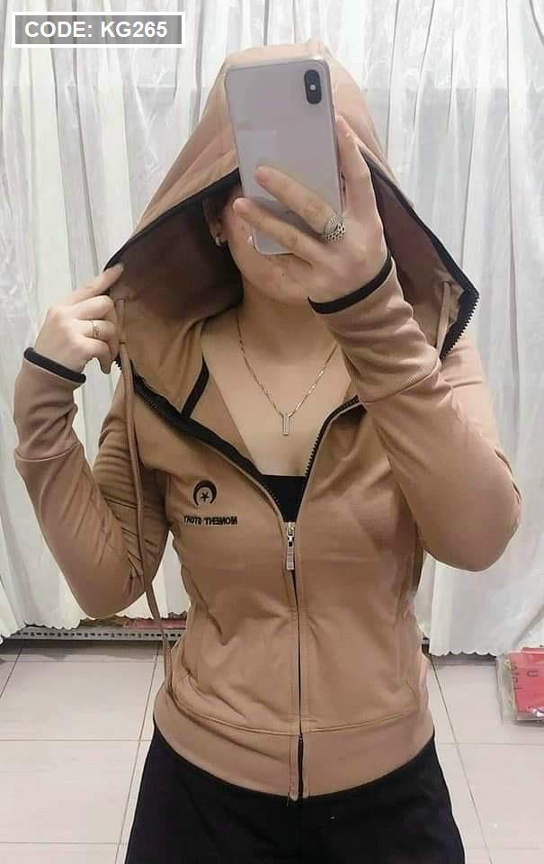 Áo khoác nữ có nón phối tay và cổ