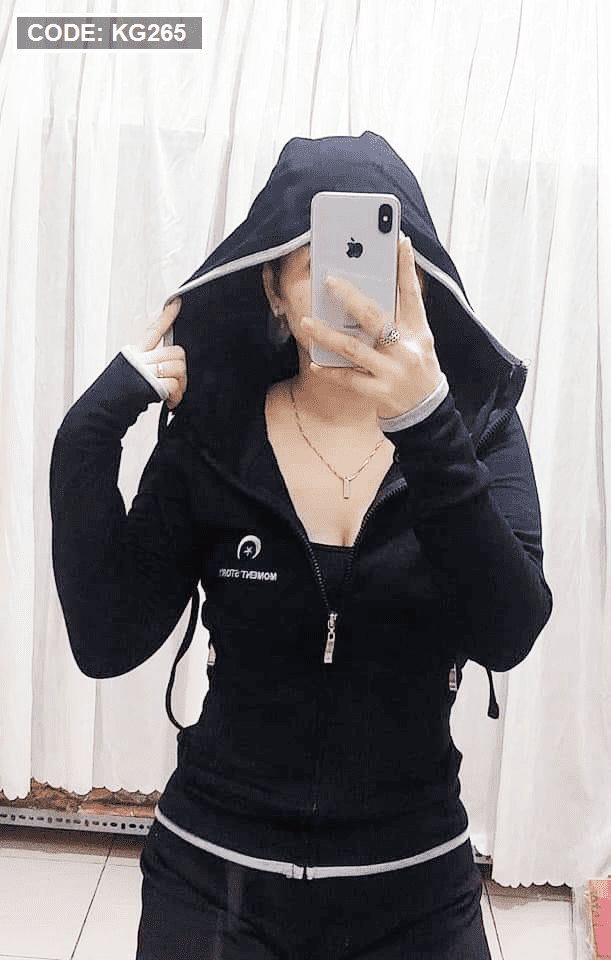 Áo khoác nữ có nón phối tay và cổ