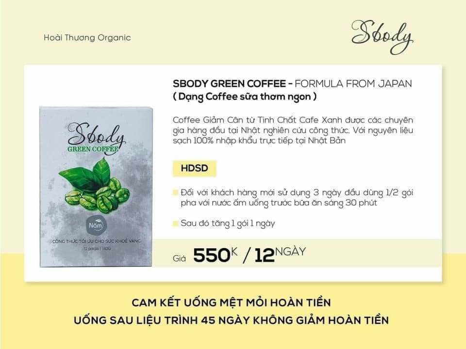 Nấm giảm cân SBody Green Coffee dạng bột chính hãng - 8938509922016