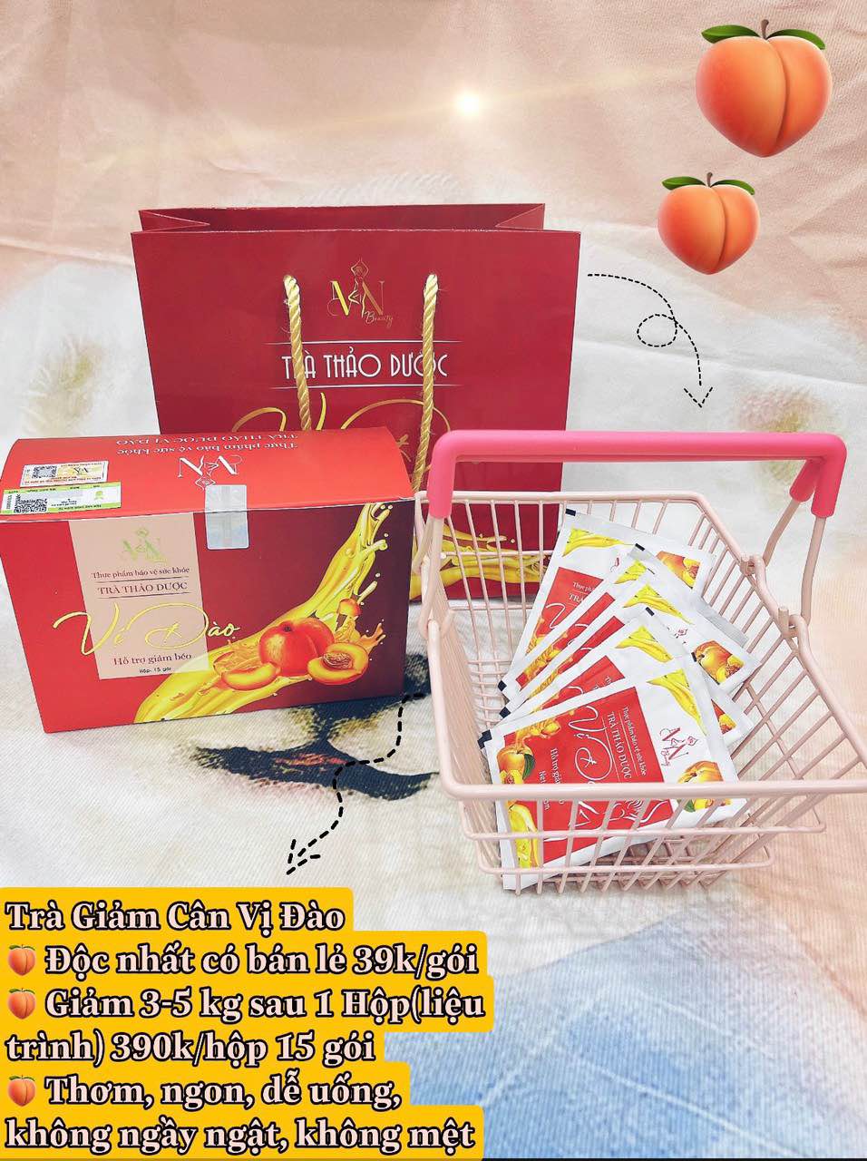 Trà giảm cân vị đào MN Group chính hãng - GCVD01